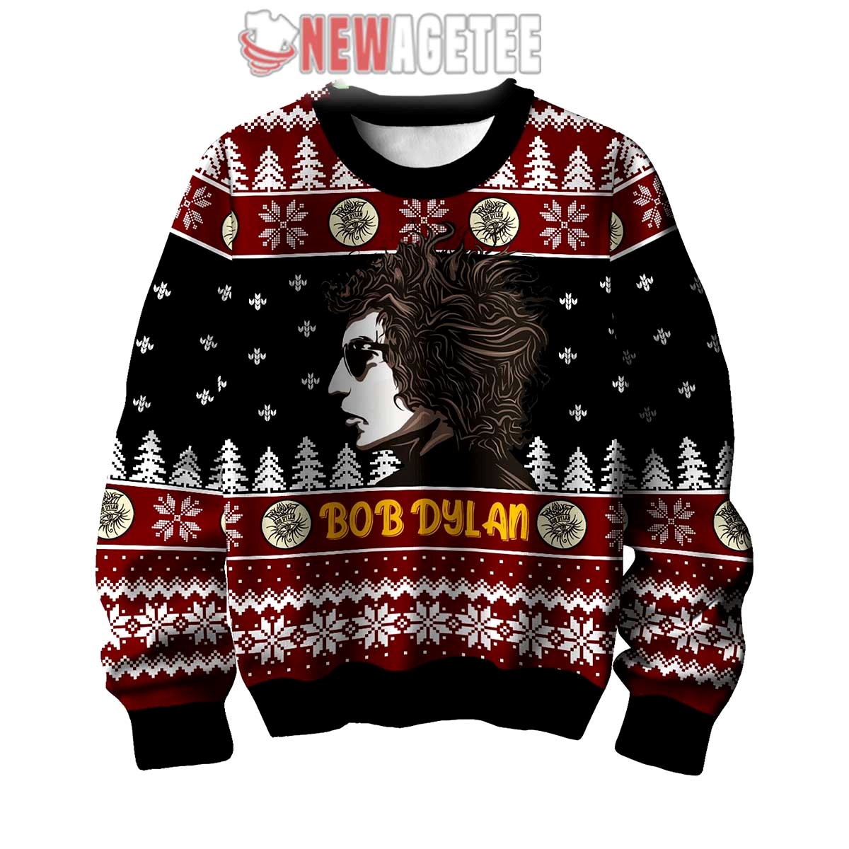 Bob Dylan Side Tracks Ugly Christmas Sweater