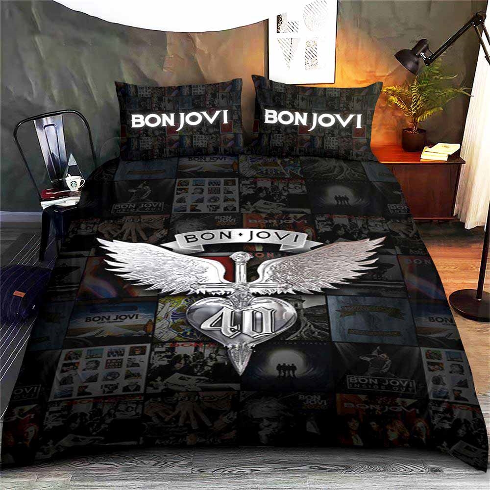 Bon Jovi Music Black Bedding Set