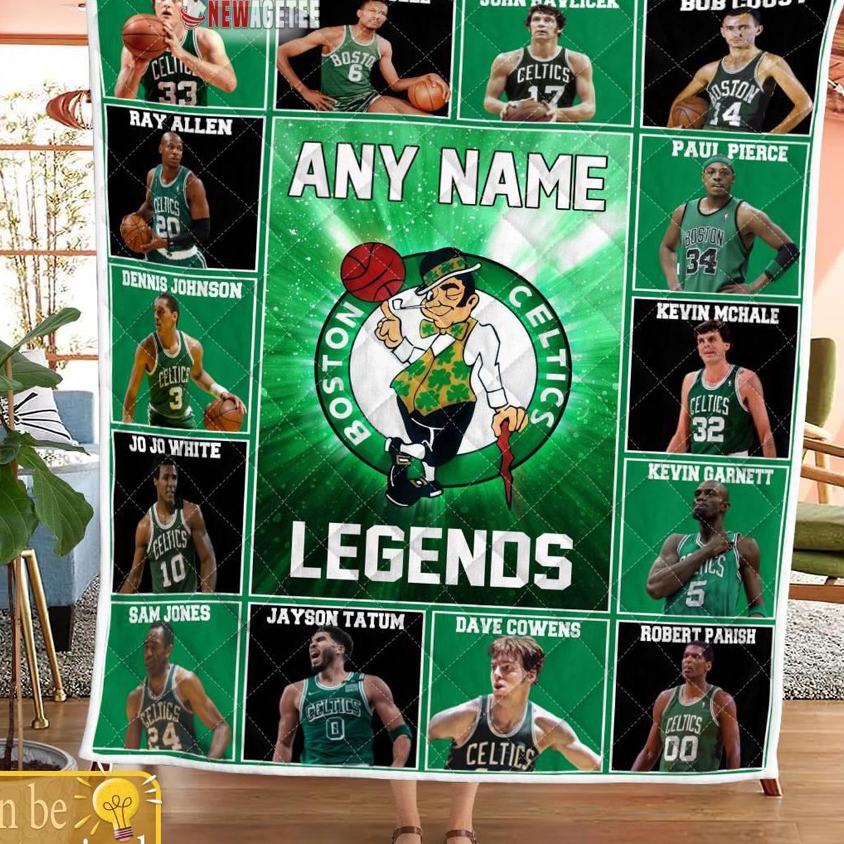 Boston Celtics Legends 2024 Team Personalized Quilt Fleece Blanket