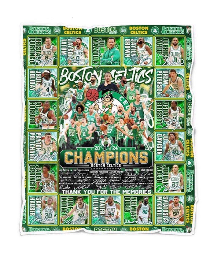 Boston Celtics Nba Finals Champions 2024 Quilt Fleece Blanket