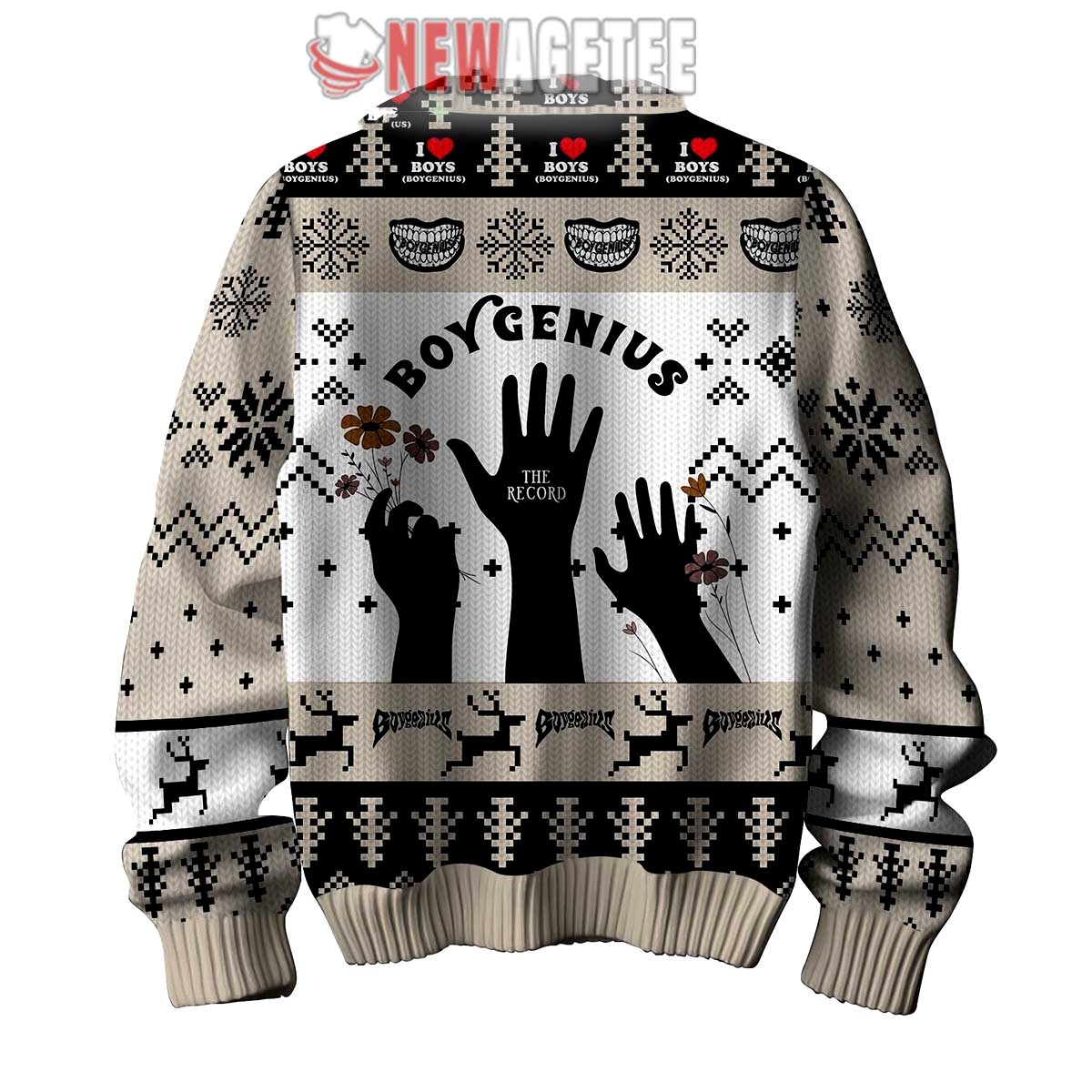 Boygenius Supergroup The Record Ugly Christmas Sweater