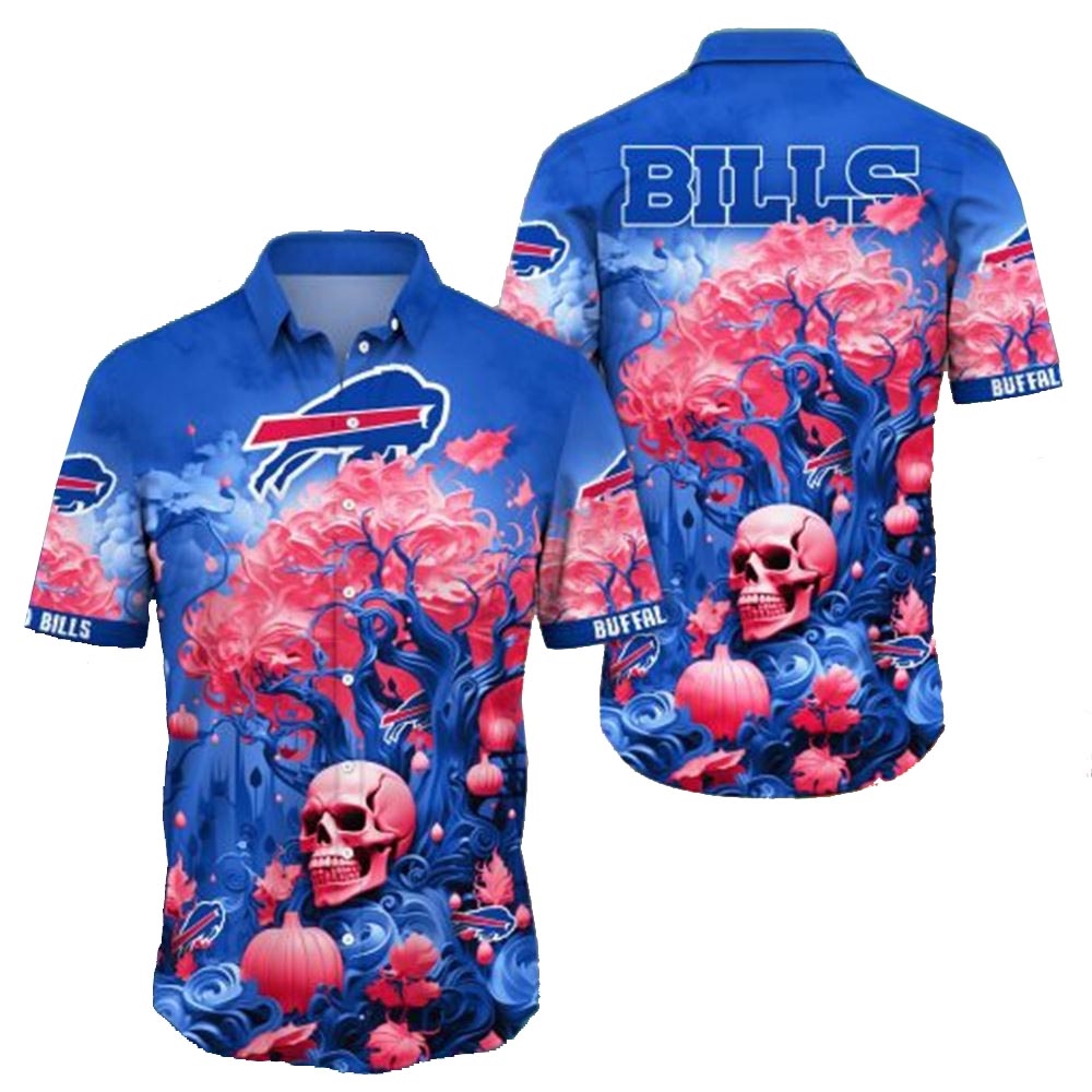 Buffalo Bills Skull Pumpkin Halloween Hawaiian Shirt