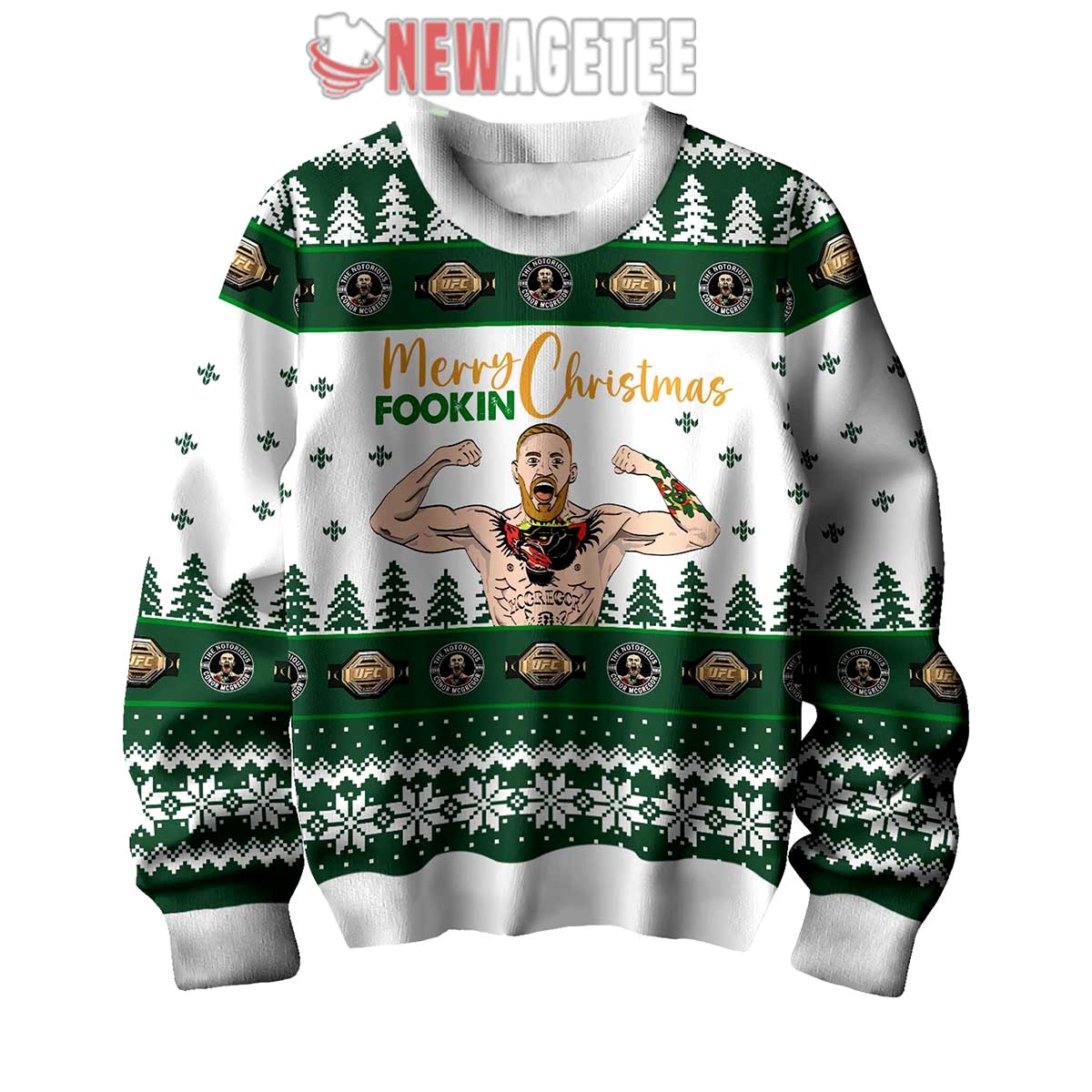 Conor Mcgregor Merry Fookin Who The Fook Is Dat Guy Ugly Christmas Sweater