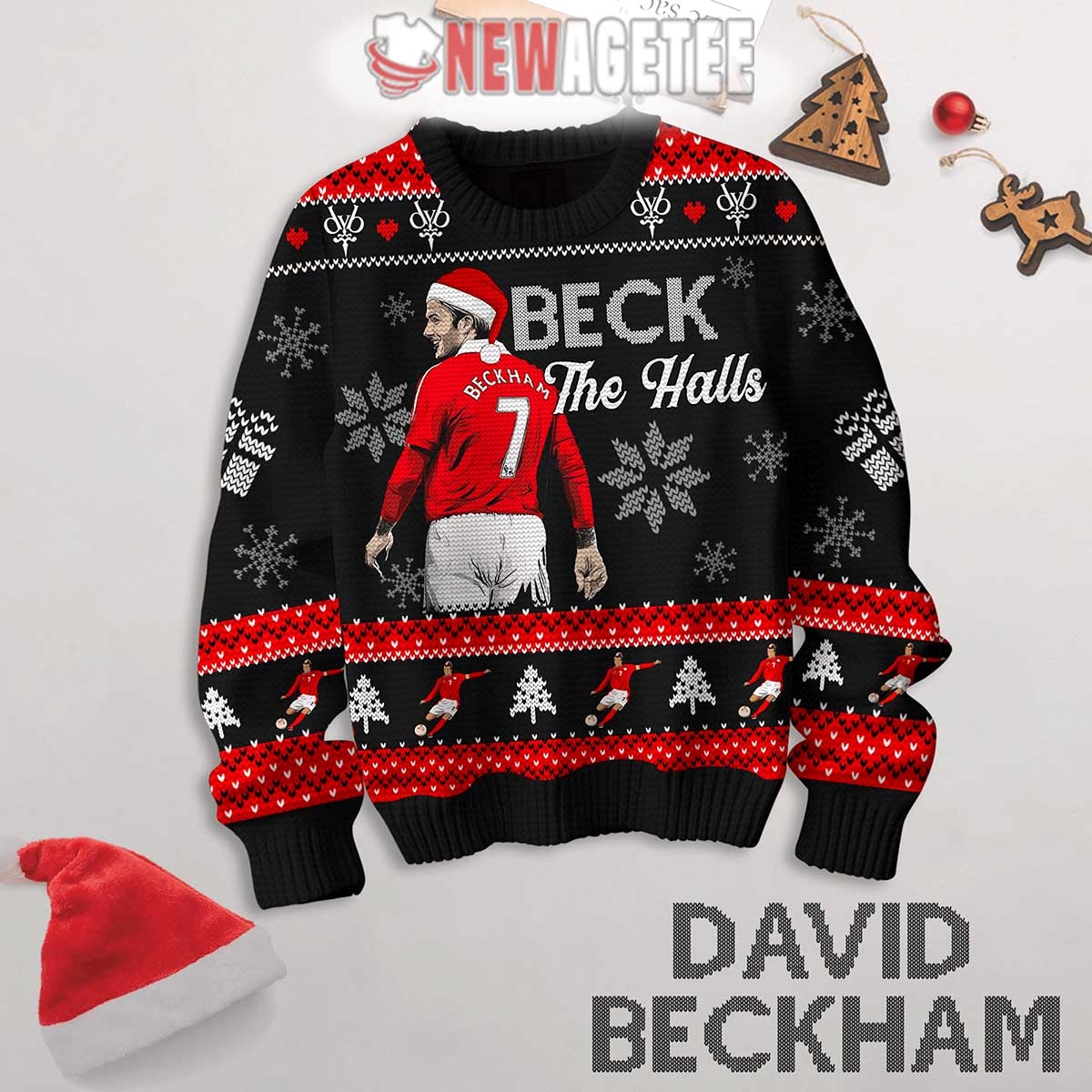 David Beckham Beck The Halls Ugly Christmas Sweater