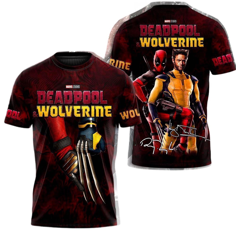 Deadpool Wolverine Logo Let Go Aop T-shirt