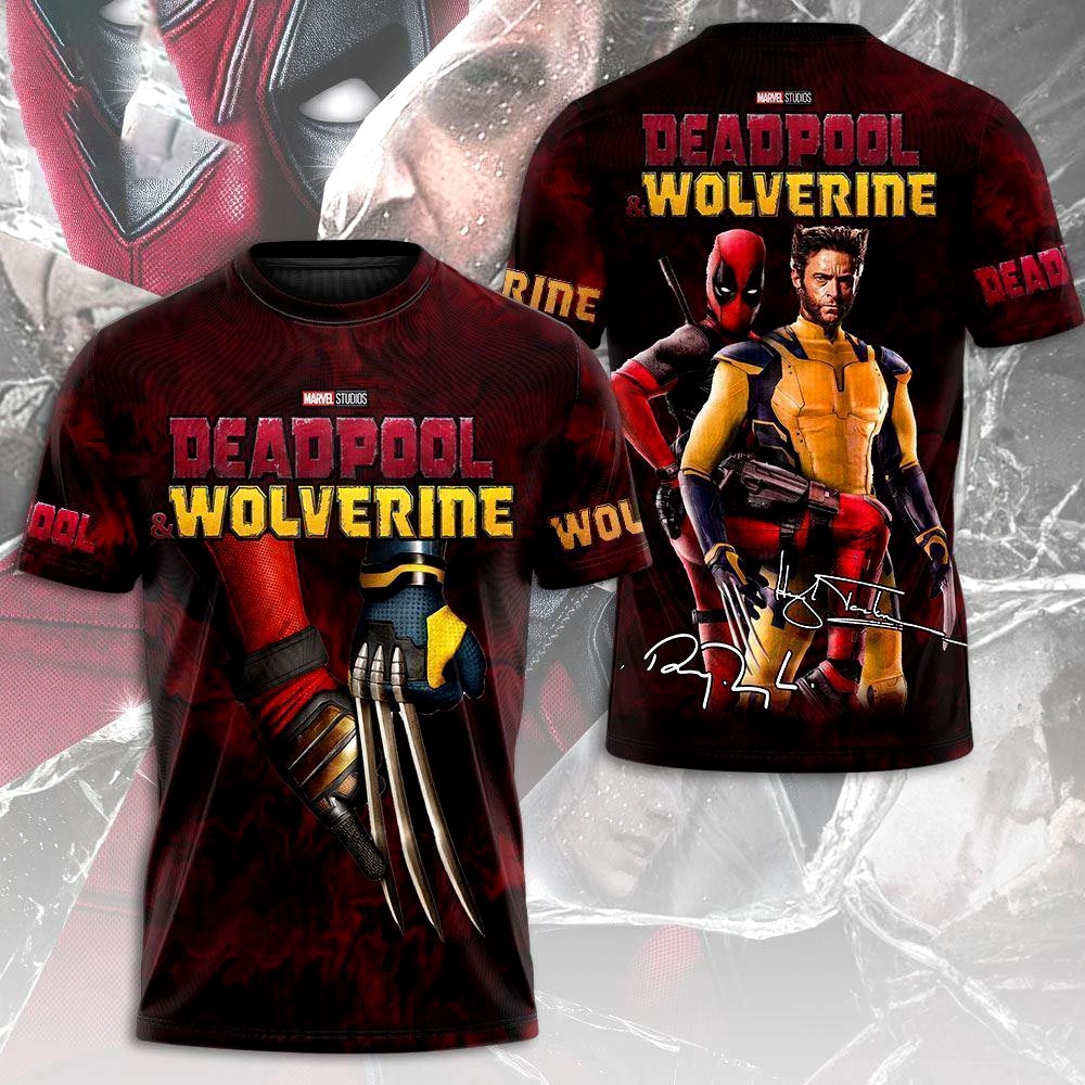 Deadpool Wolverine Logo Let Go Aop T-shirt