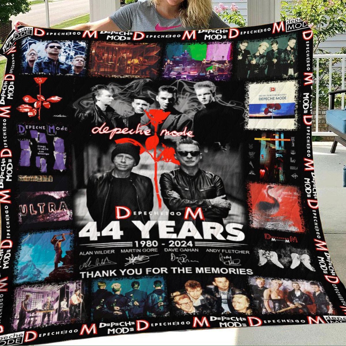 Depeche Mode 44 Years Of The Memories 1980-2024 Quilt Fleece Blanket