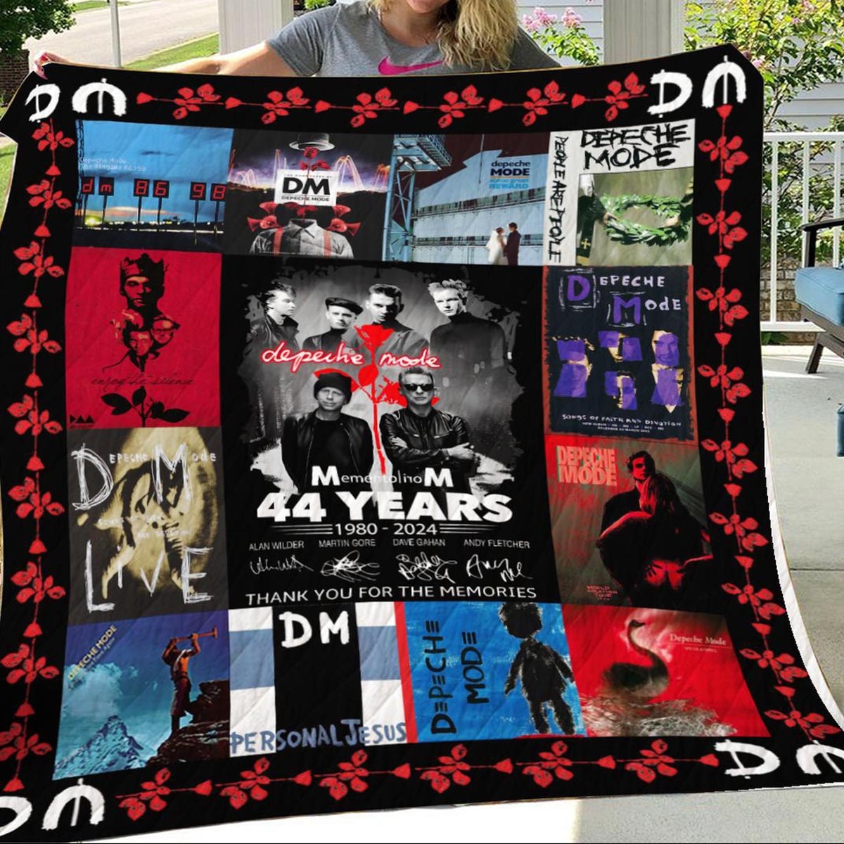 Depeche Mode 44 Years Thank For The Memories 1980-2024 Quilt Fleece Blanket