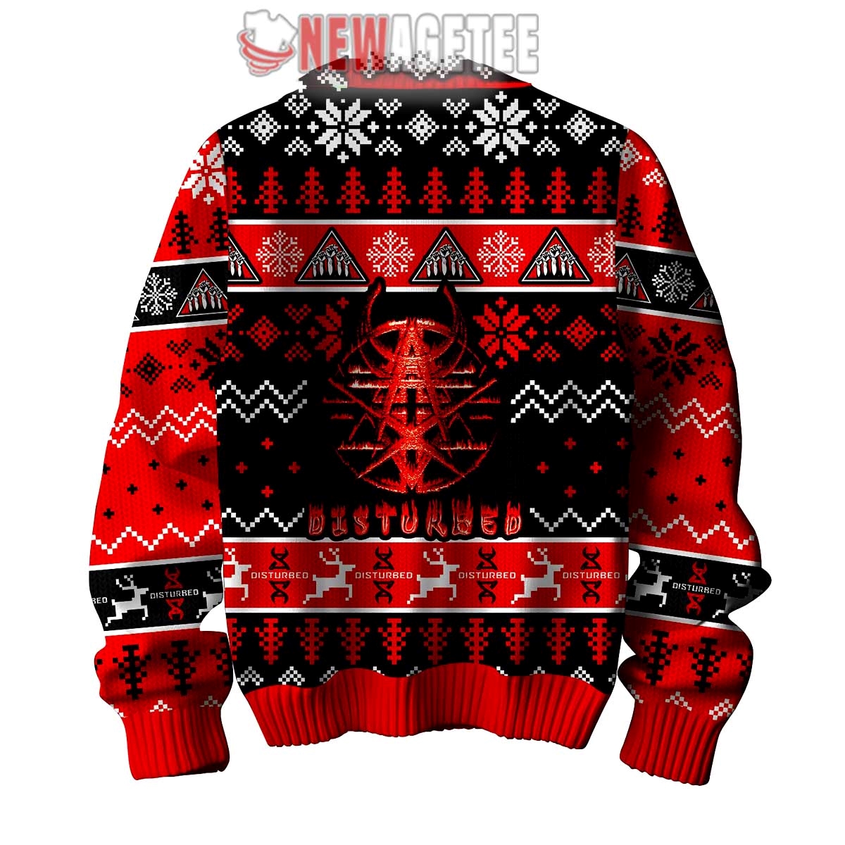 Disturbed Band Red Hell Ugly Christmas Sweater
