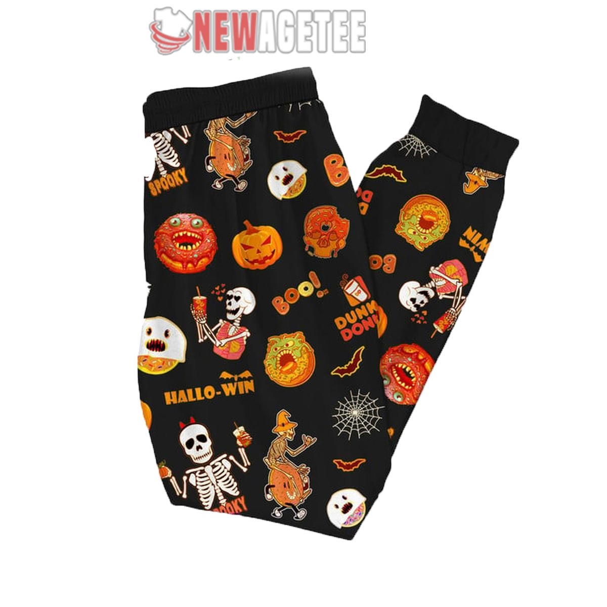 Dunkin Donuts My Broom Stick Runs In Halloween Soft Fuzzy Pajamas Set