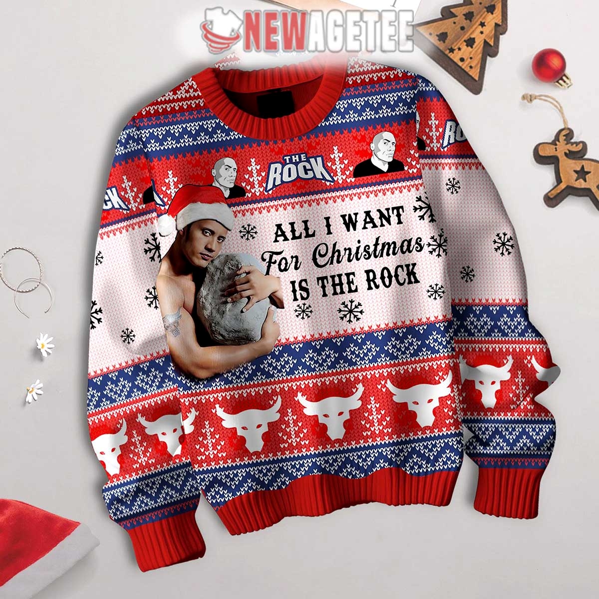 Dwayne Johnson The Rock Is All I Want For Christmas Ugly Sweater