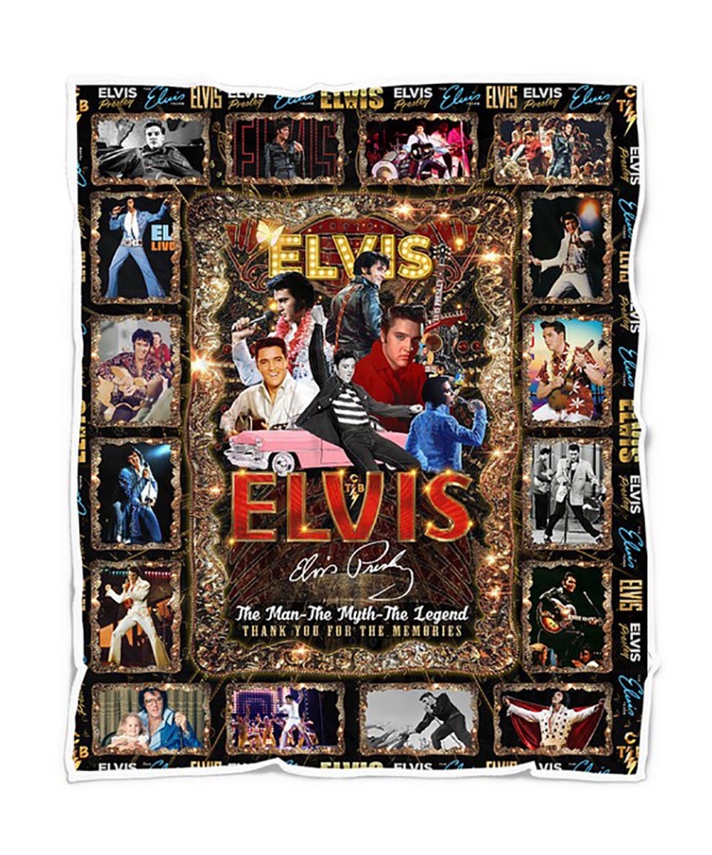 Elvis Presley The Man The Myth The Legend Memories Quilt Fleece Blanket