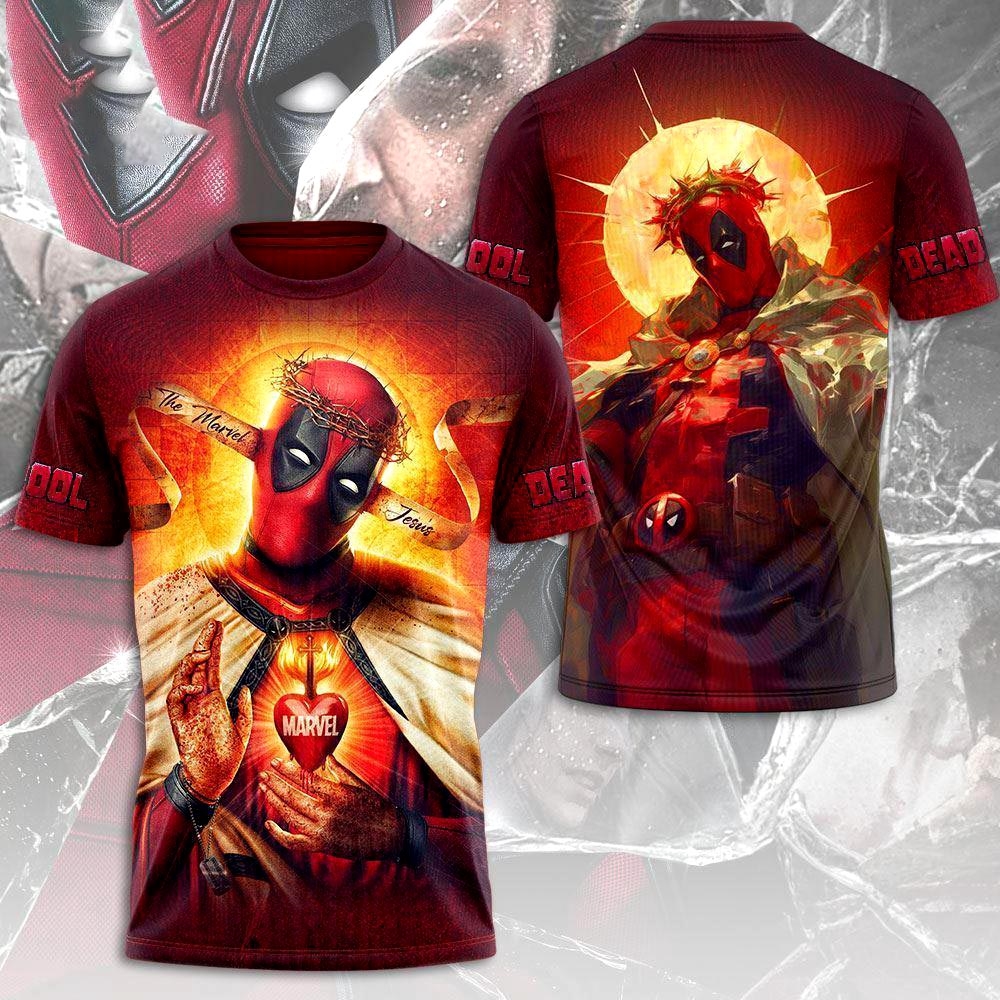 Funny Marvel Jesus Deadpool And Wolverine Marvel Studios New Aop Shirt