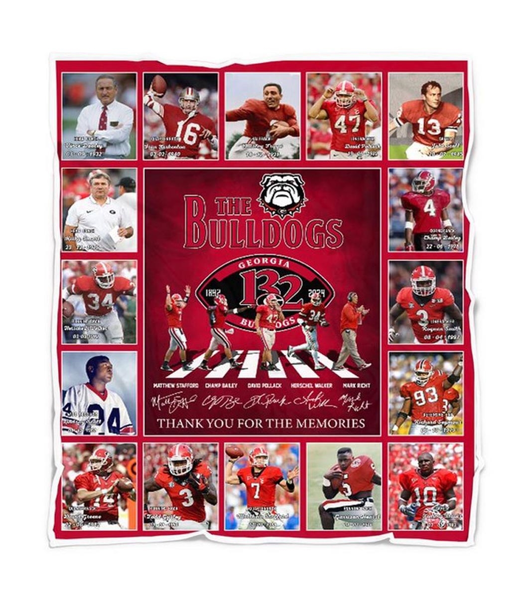 Georgia Bulldogs 132 Years Of The Bulldogs Legends Thank You Quilt Fleece Blanket Georgia Bulldogs 132 Years Of The Bulldogs Legends Thank You Quilt Fleece Blanket