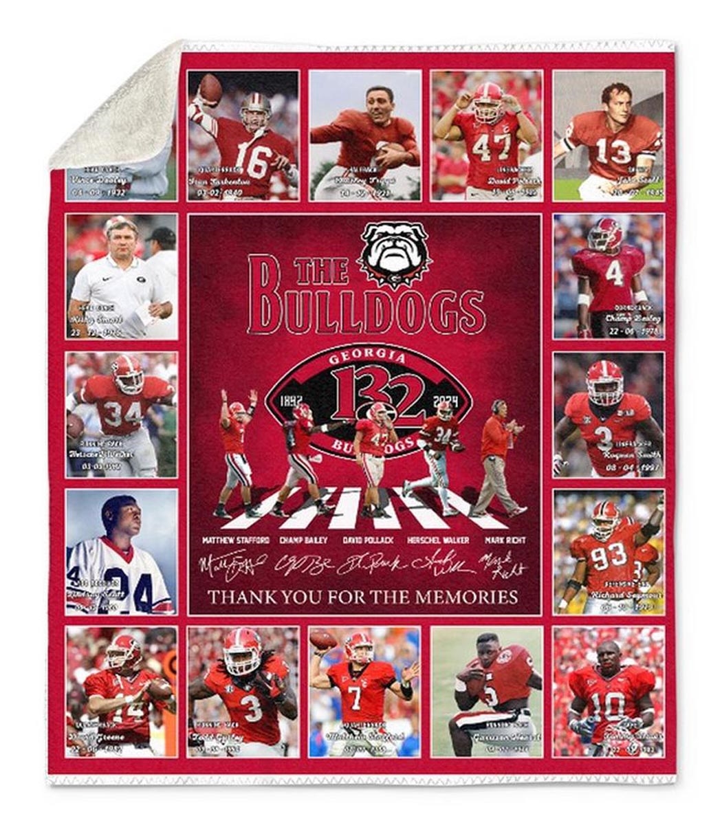 Georgia Bulldogs 132 Years Of The Bulldogs Legends Thank You Quilt Fleece Blanket