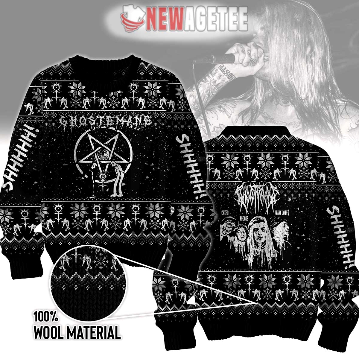 Ghostemane Shhhhhh Eric Ghoste Ugly Christmas Sweater