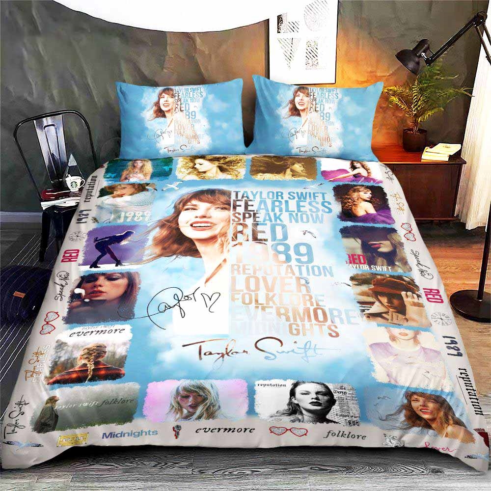 Girls Taylor Swift Duvet Cover Pillowcases Doona Bedding Set