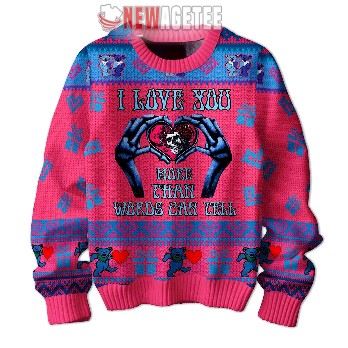 Grateful Dead Valentine I Love You Ugly Christmas Sweater