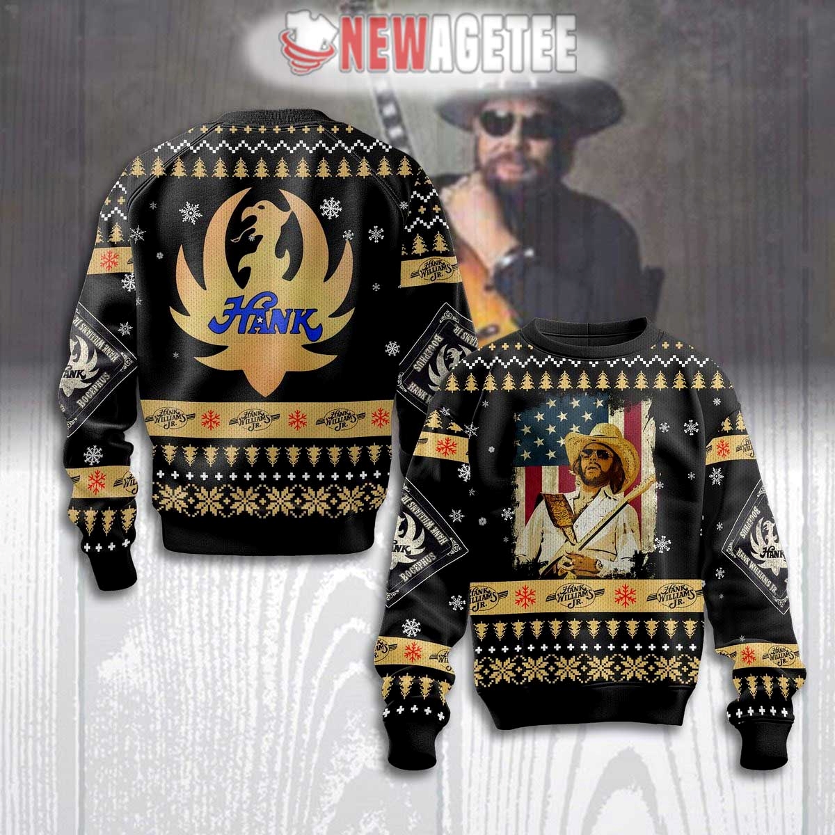 Hank Williams Jr A Country Boy Can Survive Ugly Christmas Sweater