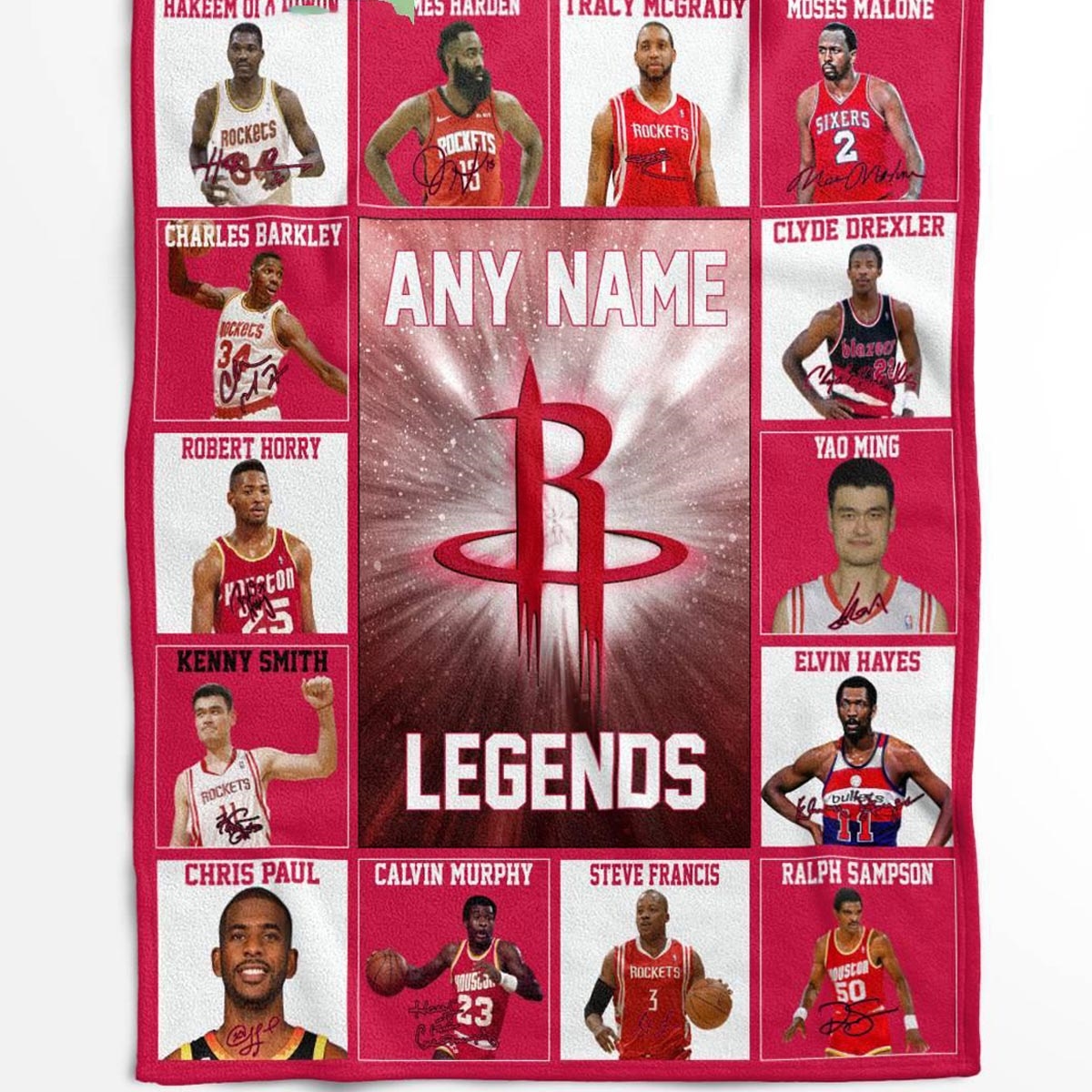 Houston Rockets Legends 2024 Team Personalized Quilt Fleece Blanket Houston Rockets Legends 2024 Team Personalized Quilt Fleece Blanket