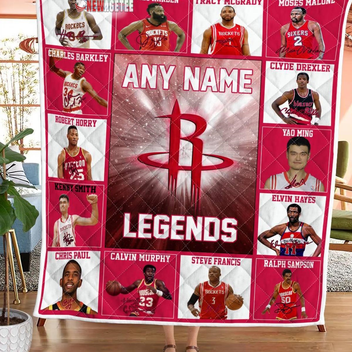 Houston Rockets Legends 2024 Team Personalized Quilt Fleece Blanket