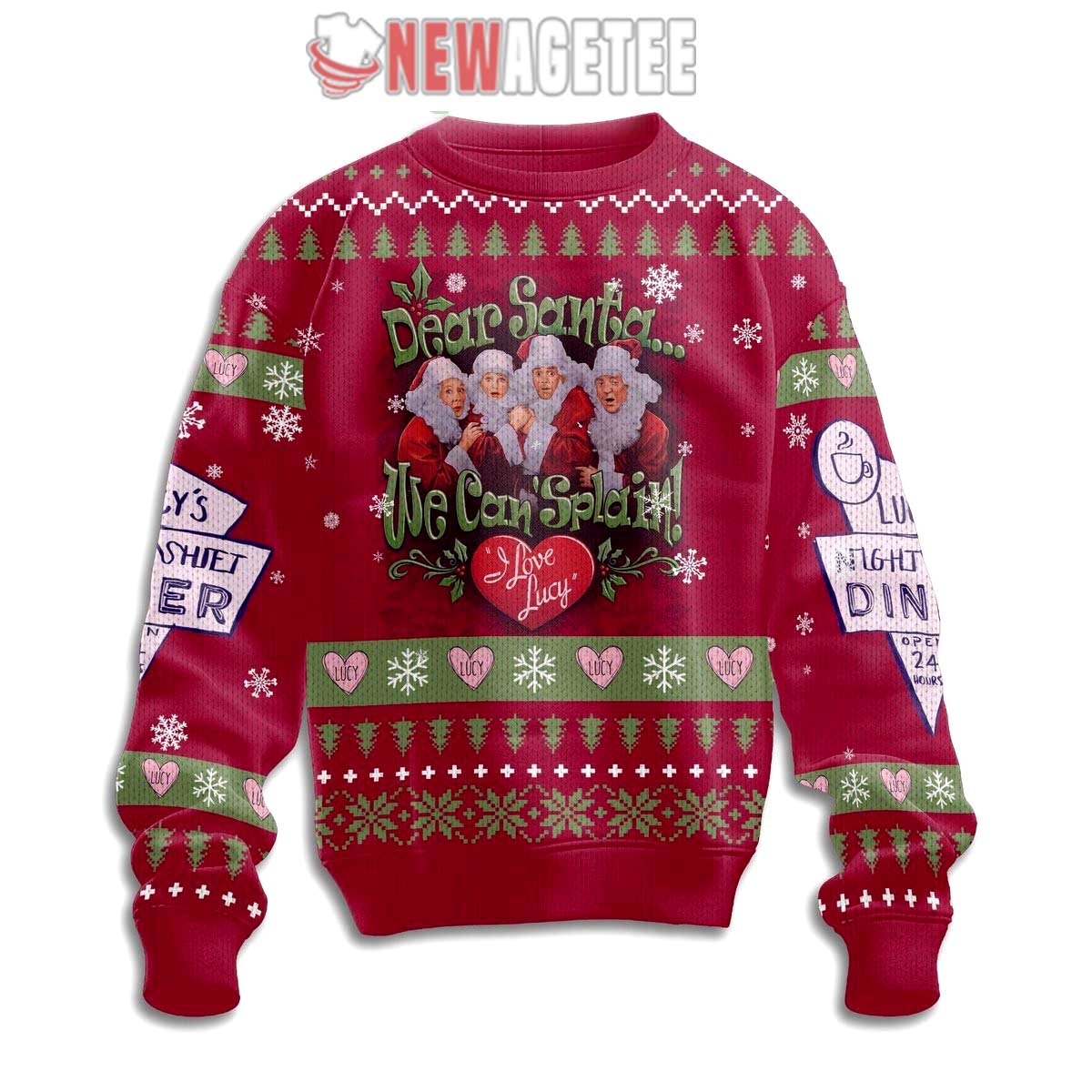 I Love Lucy 72th Anniversary Ugly Christmas Sweater