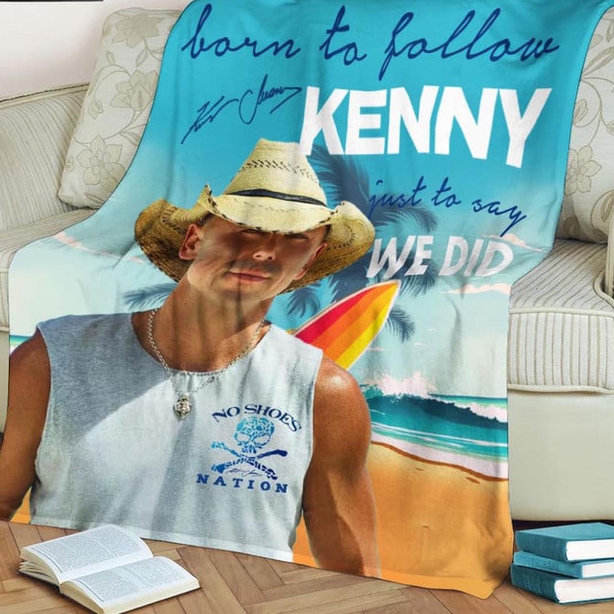 Kenny Chesney Born To Follow Kenny Quilt Fleece Blanket