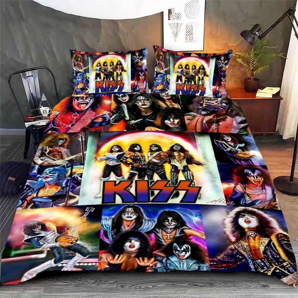 Kiss Rock Band 3d Printed Bedding Set