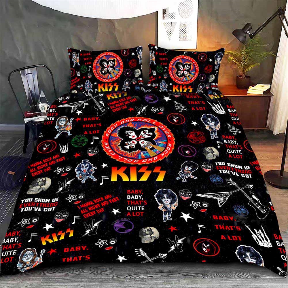 Kiss Rock Band Music 3d Duvet Cover Bedding Set