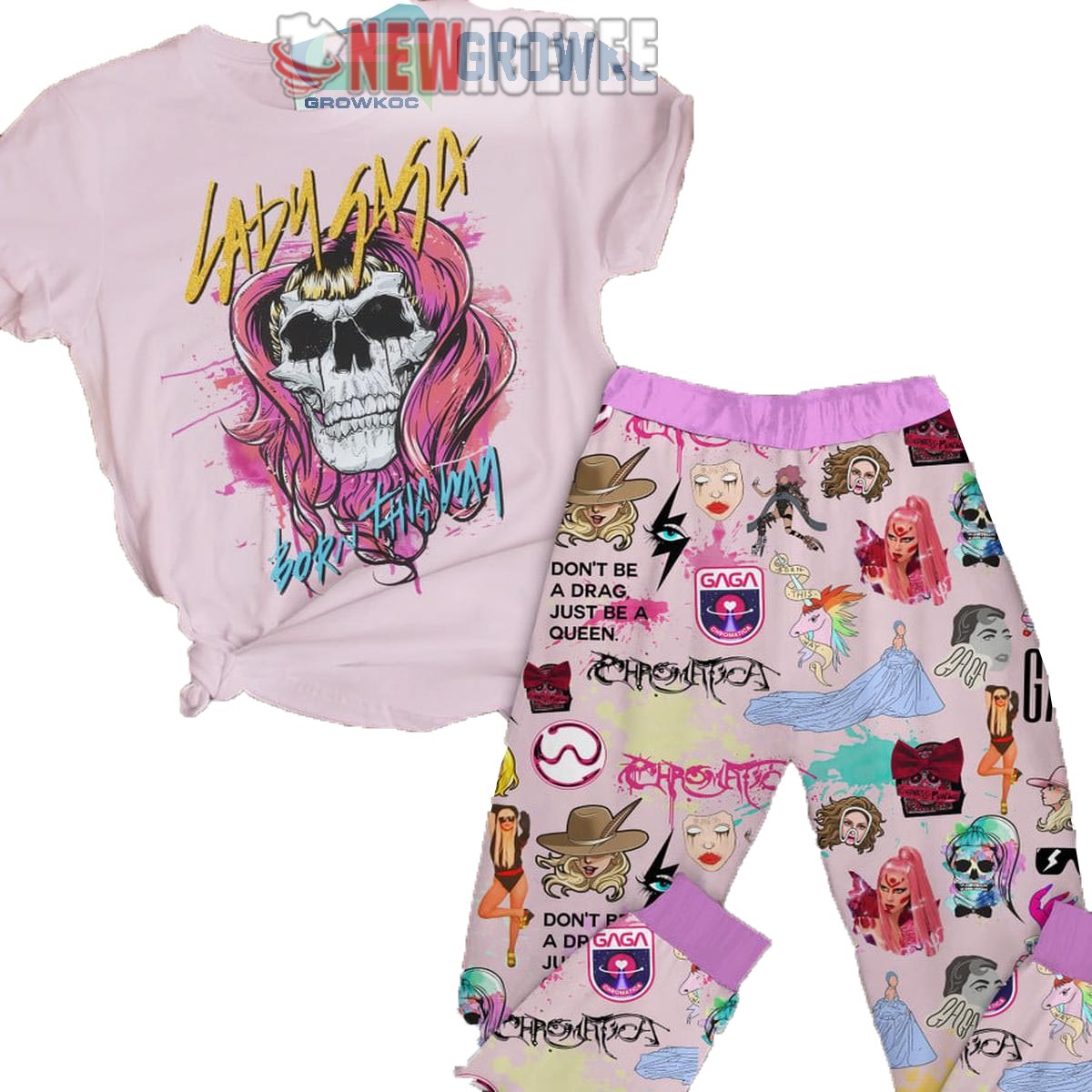 Lady Gaga Born This Way Dont Be Drag Just A Queen Soft Fuzzy Pajamas Set