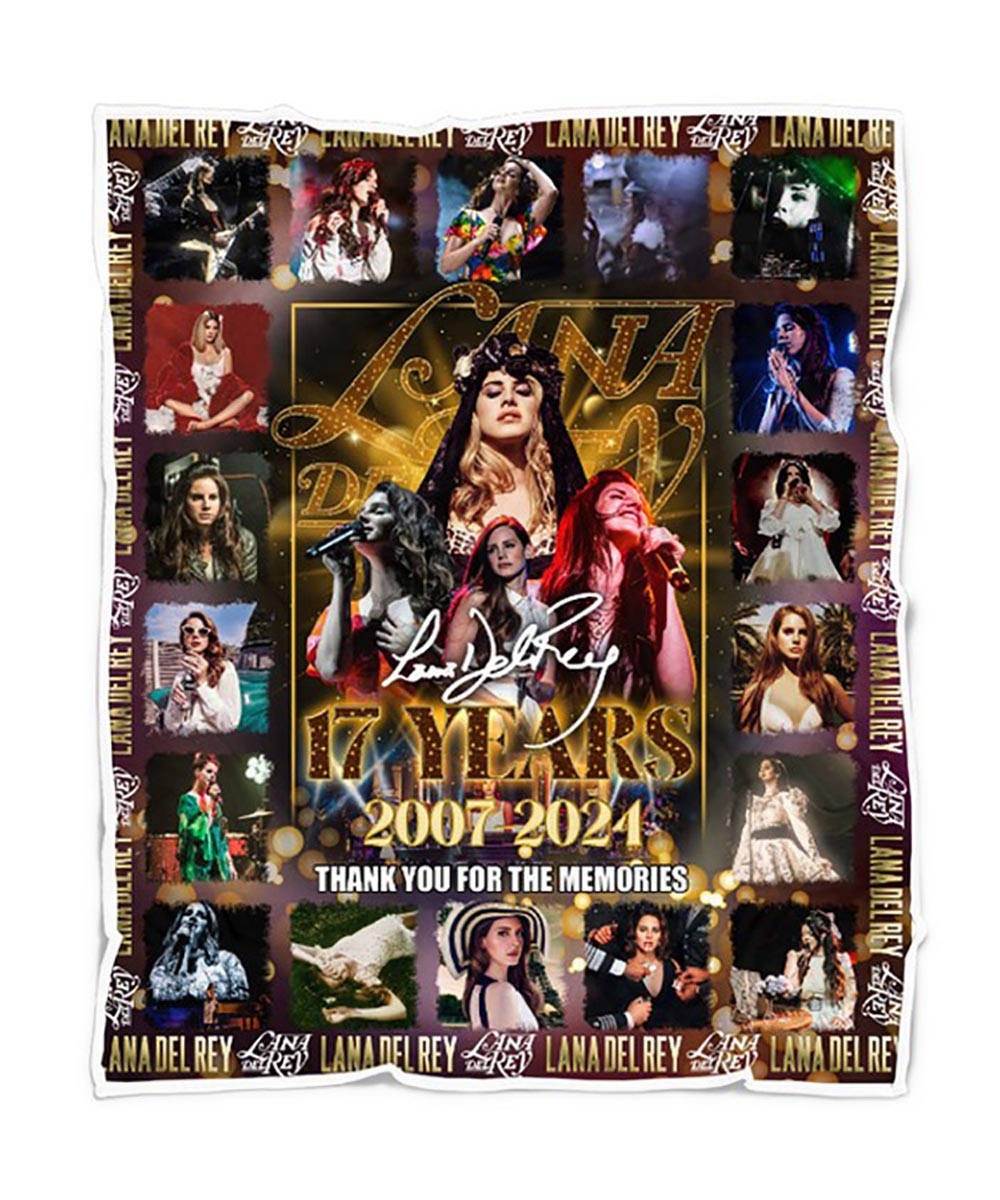 Lana Del Rey 17 Years 2007 2024 Thank You For Memories Quilt Fleece Blanket Lana Del Rey 17 Years 2007 2024 Thank You For Memories Quilt Fleece Blanket