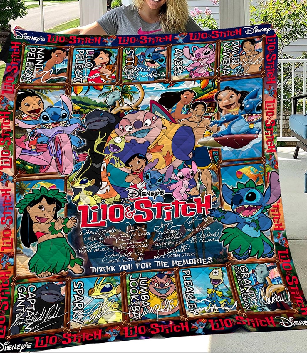 Lilo And Stitch Walt Disney Memories Quilt Fleece Blanket Lilo And Stitch Walt Disney Memories Quilt Fleece Blanket