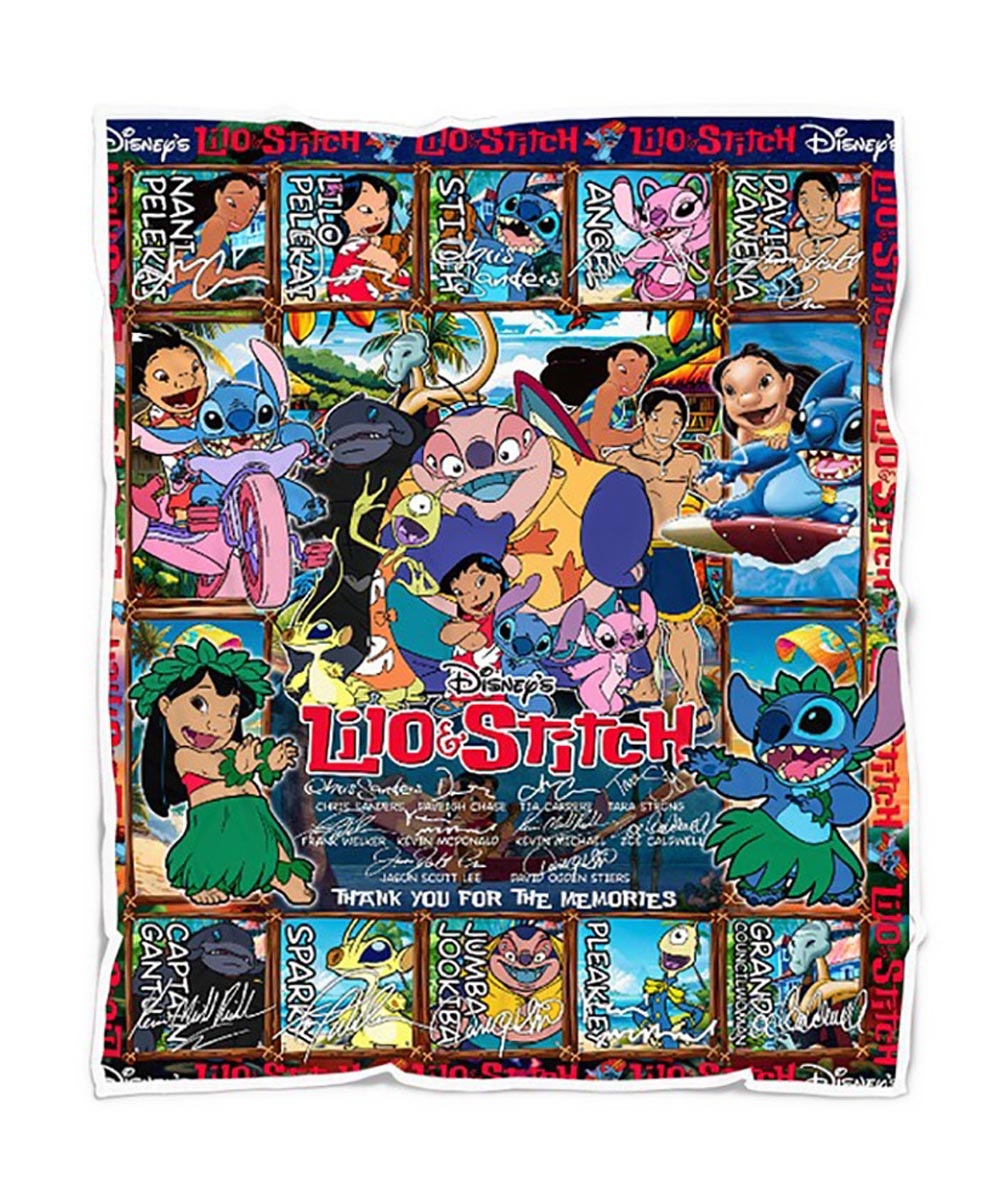 Lilo And Stitch Walt Disney Memories Quilt Fleece Blanket