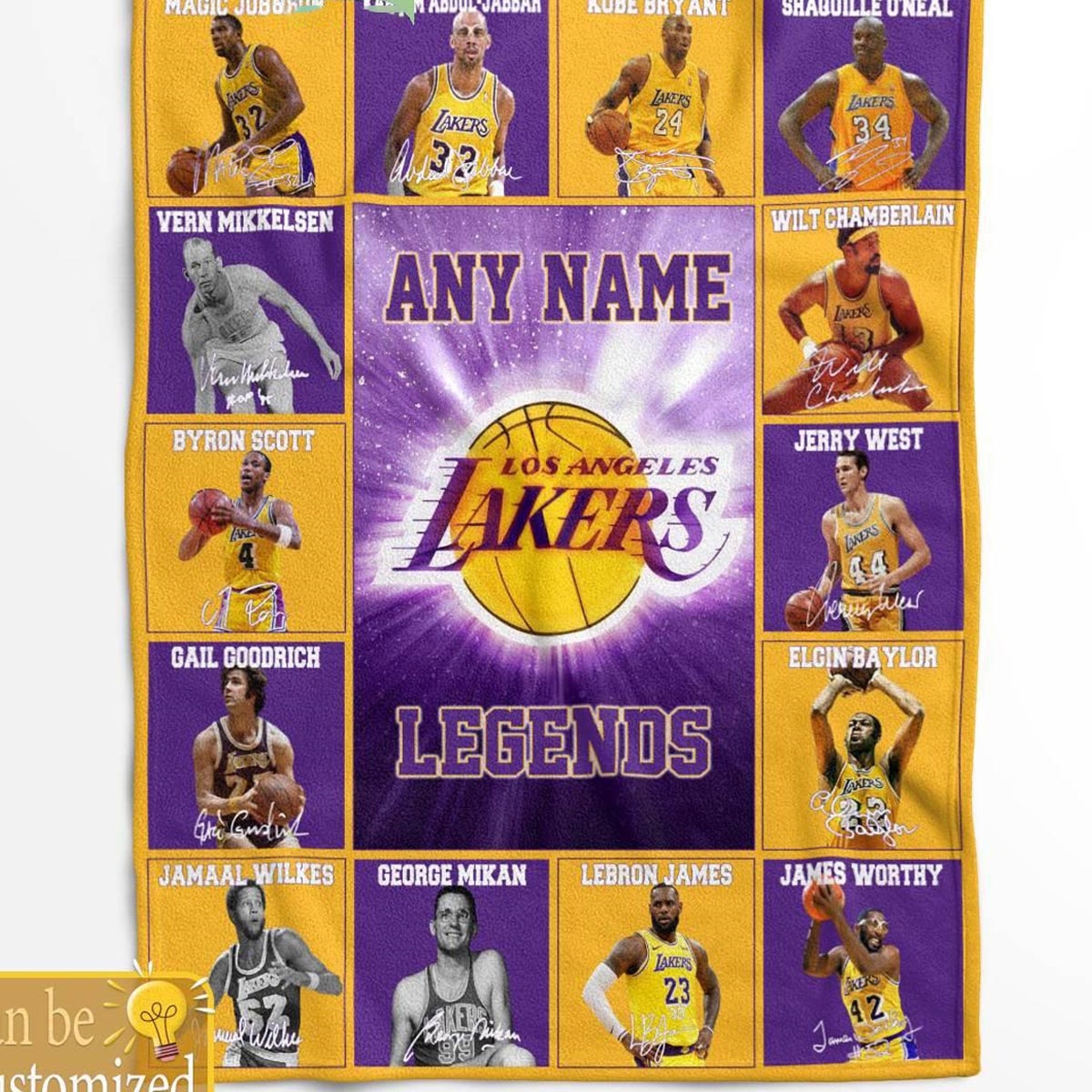 Los Angeles Lakers Legends 2024 Team Personalized Quilt Fleece Blanket Los Angeles Lakers Legends 2024 Team Personalized Quilt Fleece Blanket