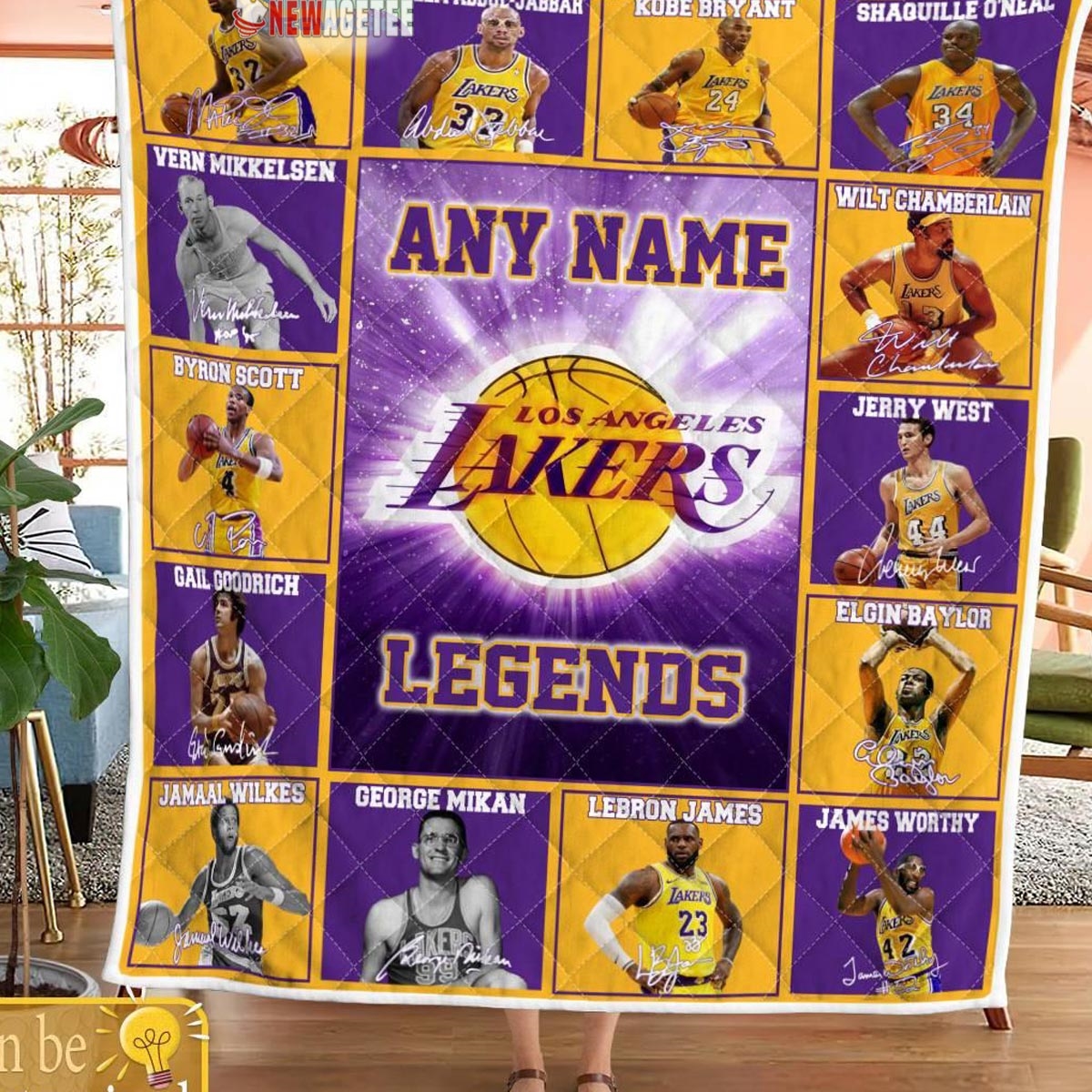 Los Angeles Lakers Legends 2024 Team Personalized Quilt Fleece Blanket