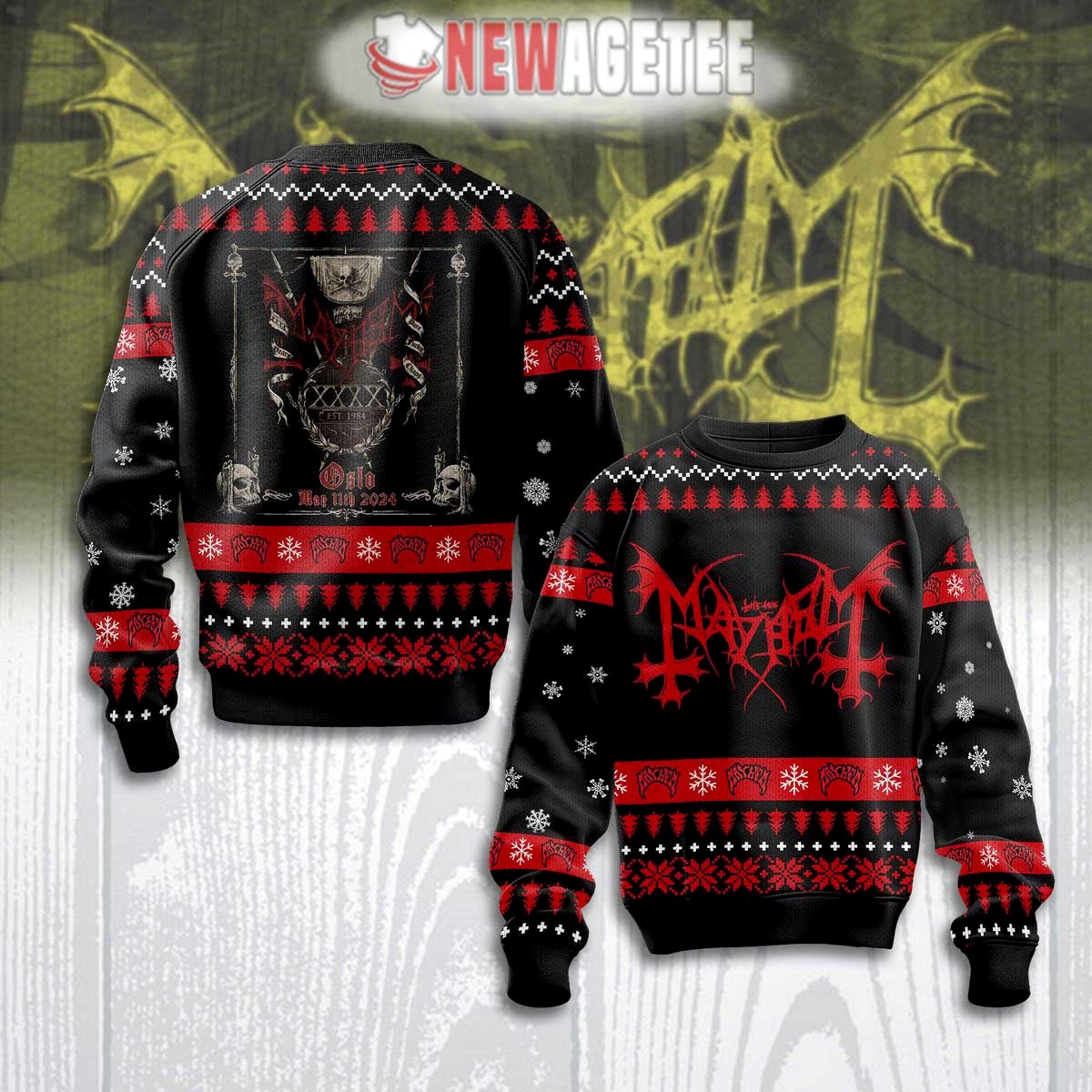 Mayhem Death Black Evil Olso May 11th 2024 Ugly Christmas Sweater