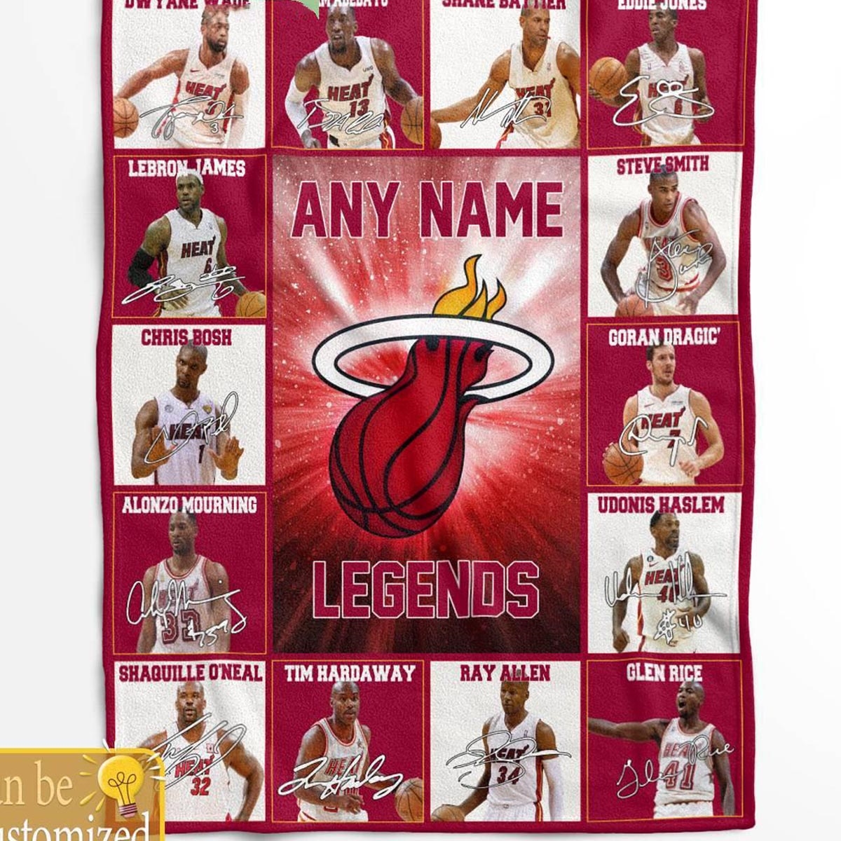 Miami Heat Legends 2024 Team Personalized Quilt Fleece Blanket