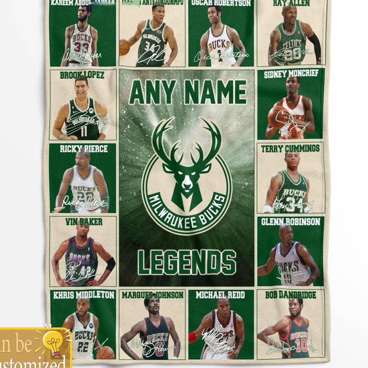Milwaukee Bucks Legends 2024 Team Personalized Quilt Fleece Blanket