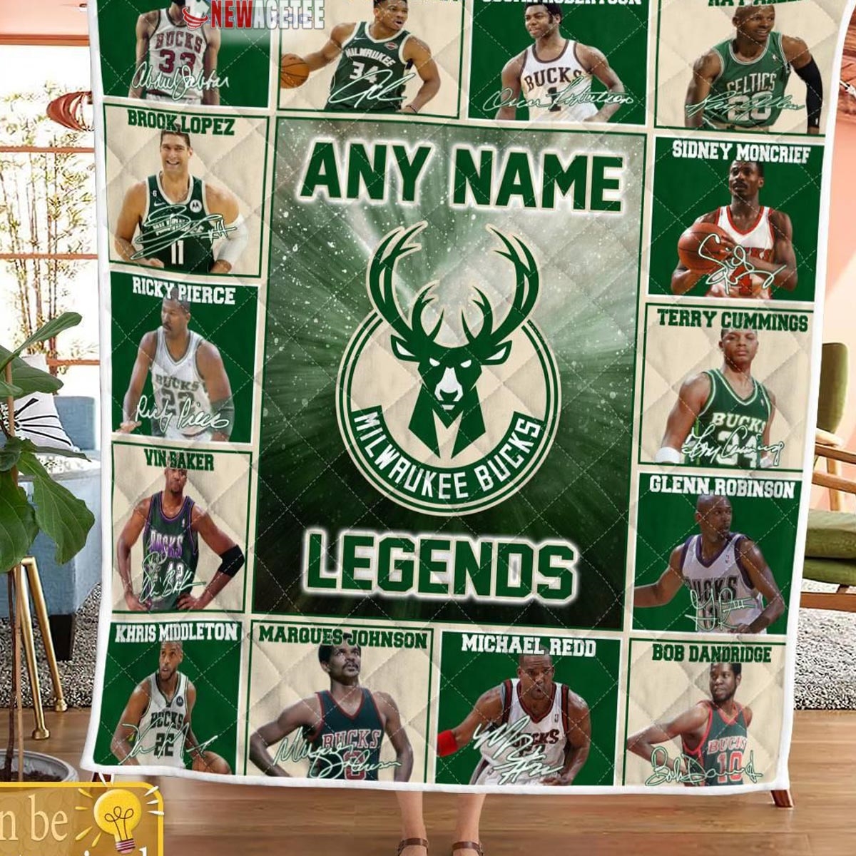 Milwaukee Bucks Legends 2024 Team Personalized Quilt Fleece Blanket