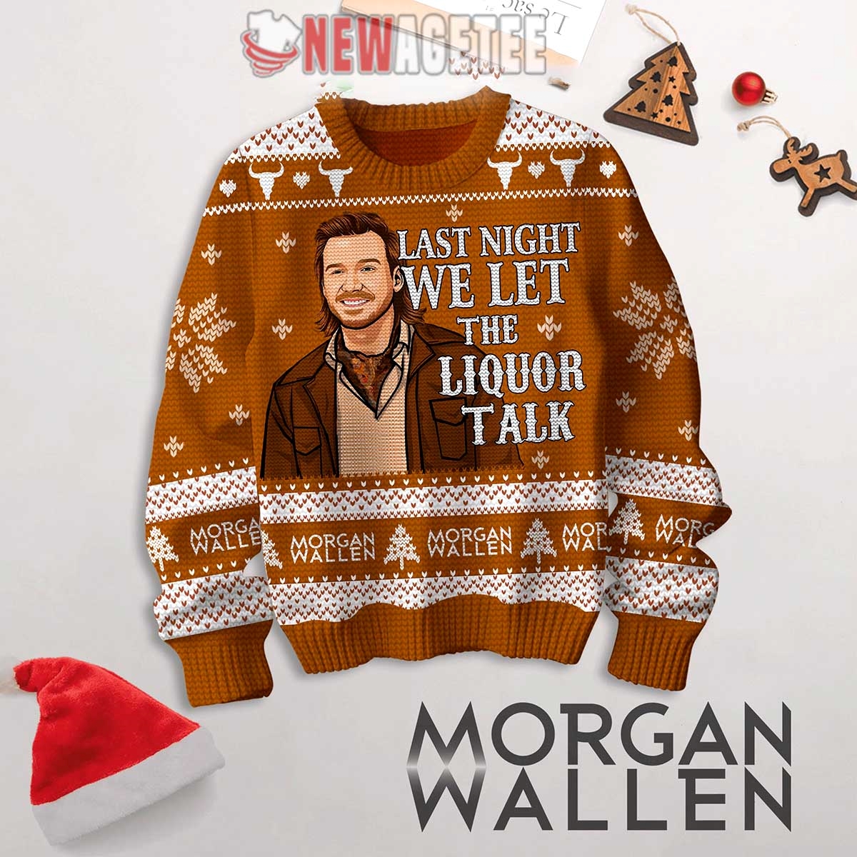 Morgan Wallen The Liquor Talk Ugly Christmas Sweater