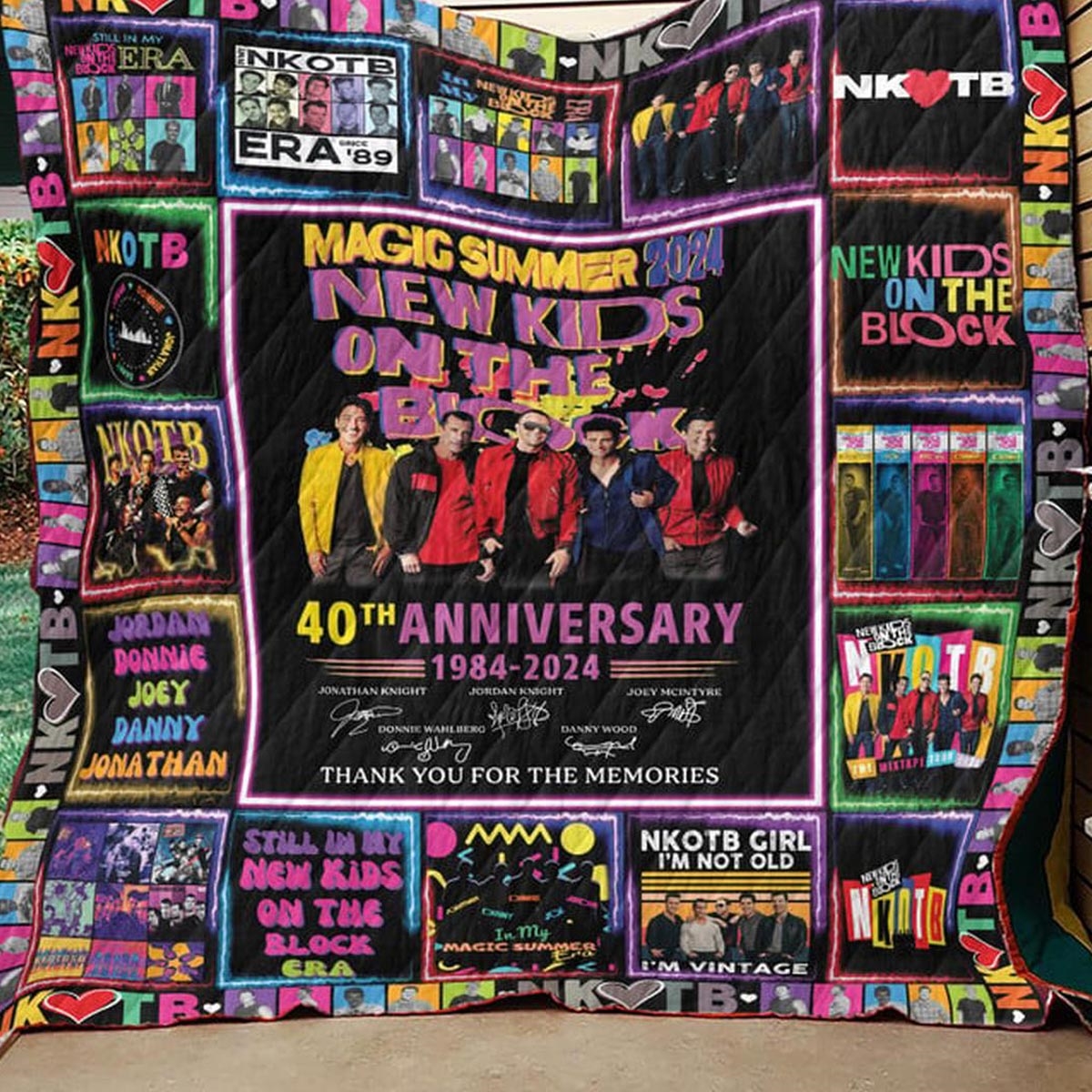 New Kids On The Blocks 50th Anniversary Having Summer Tour Quilt Fleece Blanket