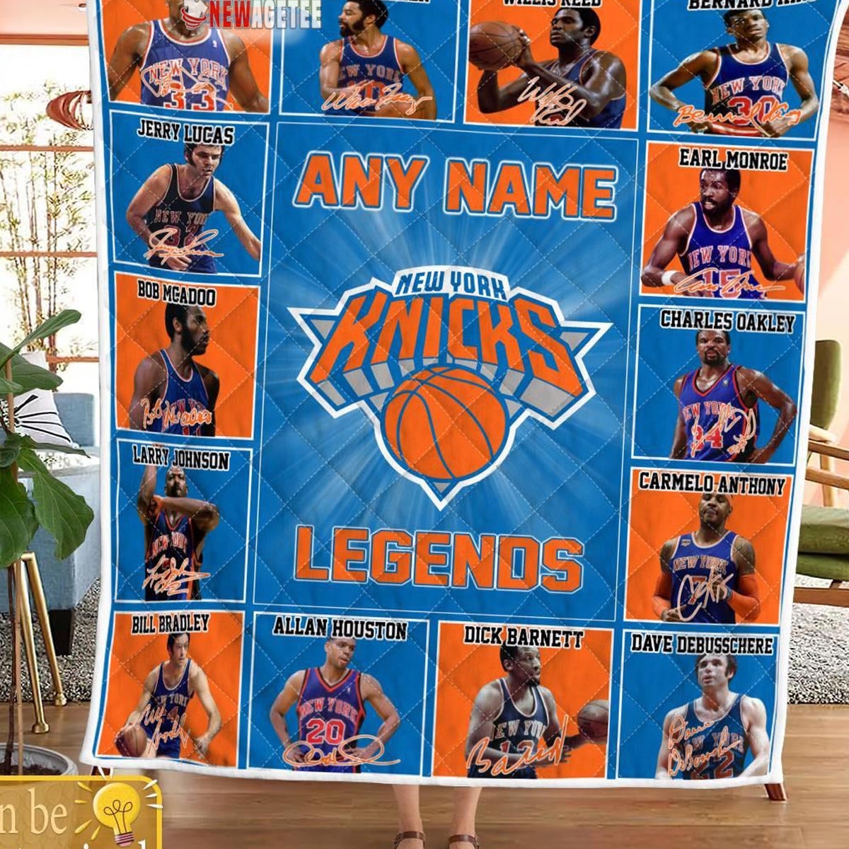 New York Knicks Legends 2024 Team Personalized Quilt Fleece Blanket