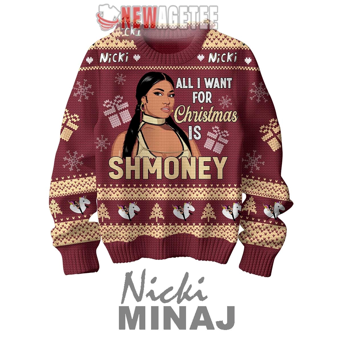 Nicki Minaj Shmoney Ugly Christmas Sweater