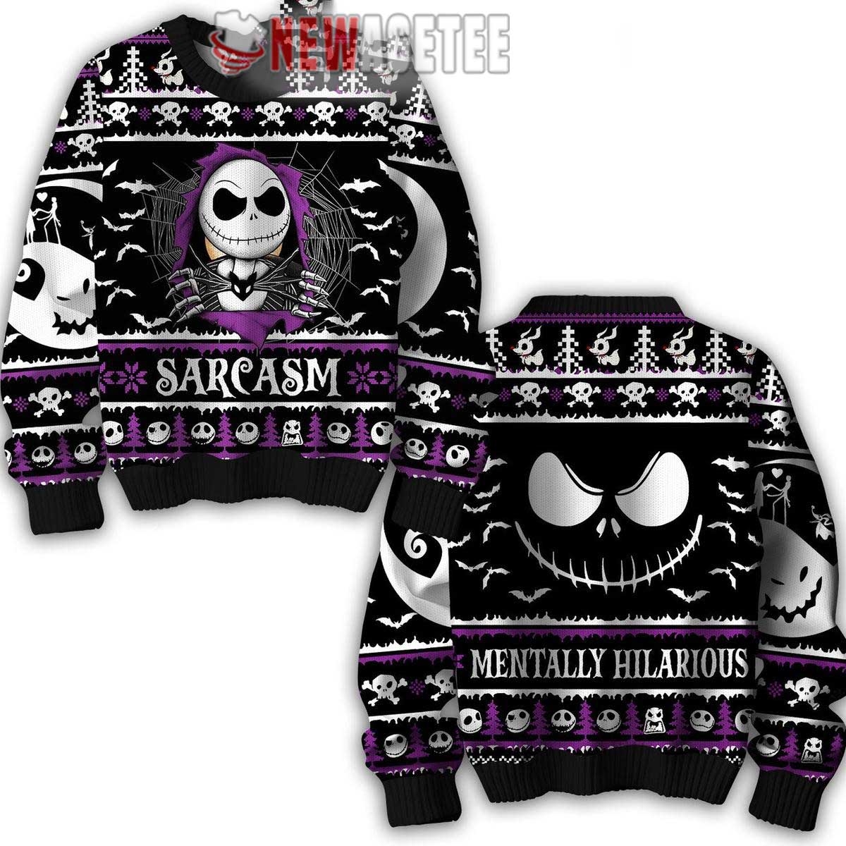 Nightmare Before Christmas Sarcasm Mentally Hilarious Ugly Christmas Sweater