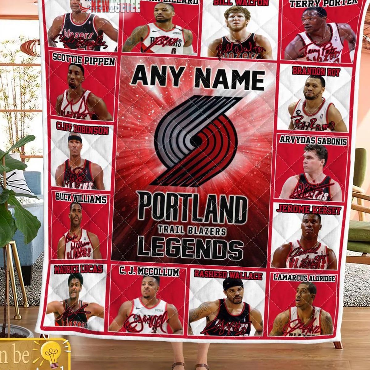 Portland Trail Blazers Legends 2024 Team Personalized Quilt Fleece Blanket