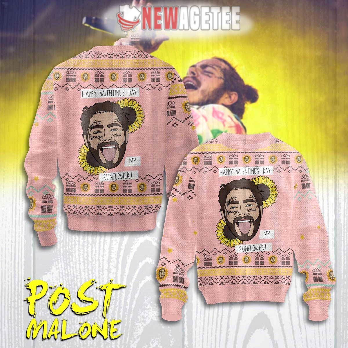 Post Malone Happy Valentine Ugly Christmas Sweater