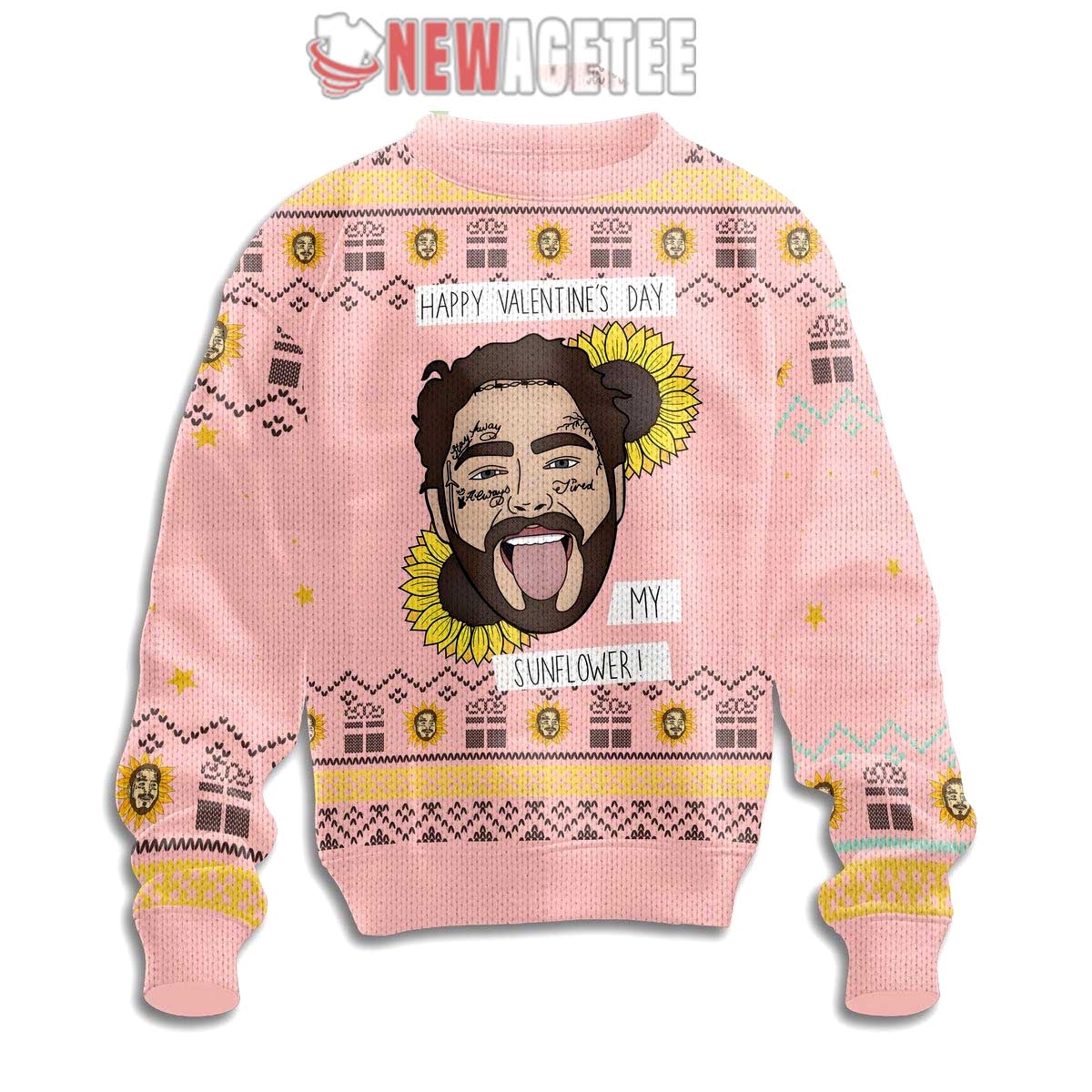 Post Malone Happy Valentine Ugly Christmas Sweater Post Malone Happy Valentine Ugly Christmas Sweater