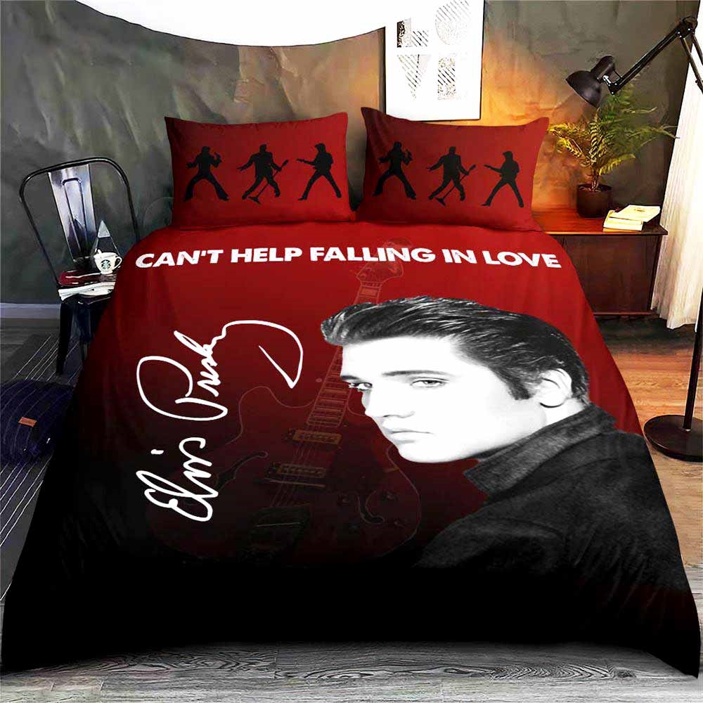 Rock Singer Elvis Presley Bedding Set Queen King