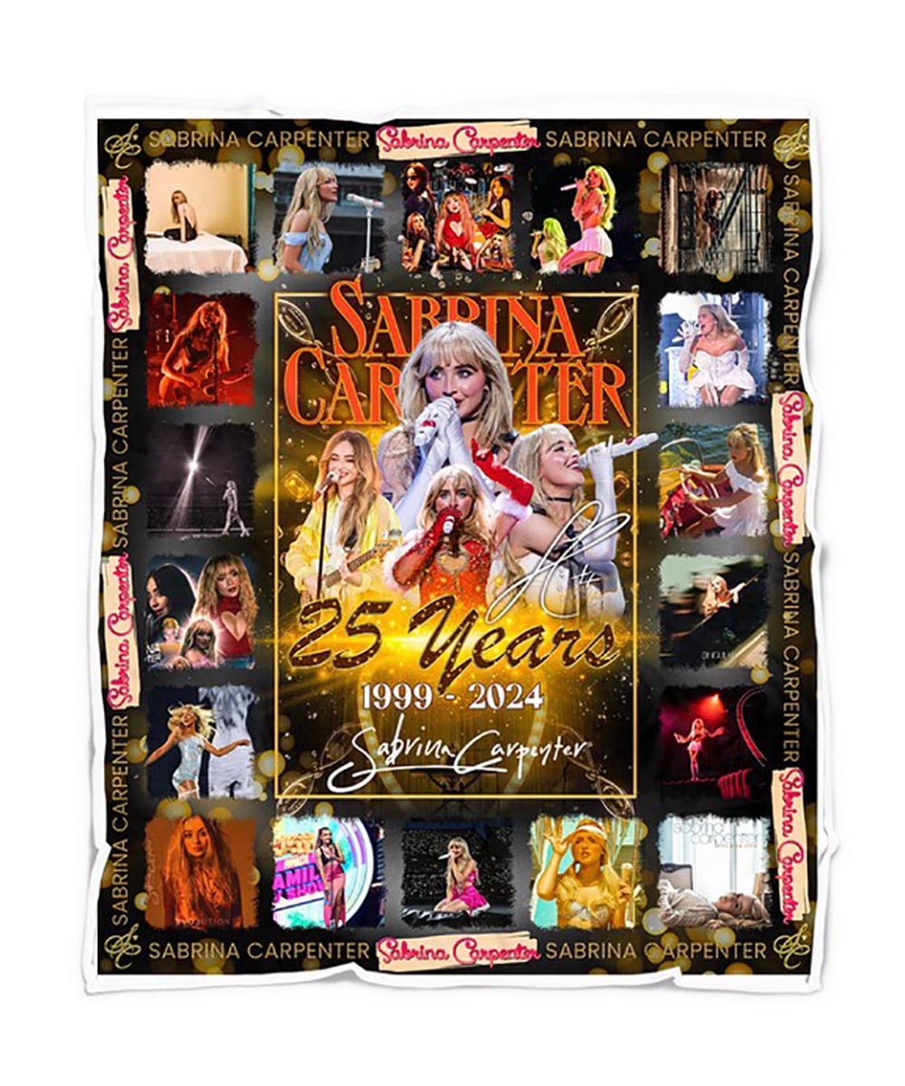 Sabrina Carpenter 25 Years 1999 2024 Quilt Fleece Blanket