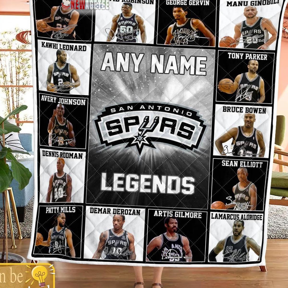 San Antonio Spurs Legends 2024 Team Personalized Quilt Fleece Blanket